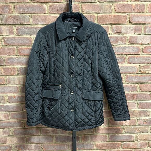 Jones New York Black Quilted Button Jacket Size Large - Picture 2 of 10